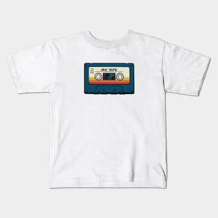 Blue Mix Tape Cassette Kids T-Shirt